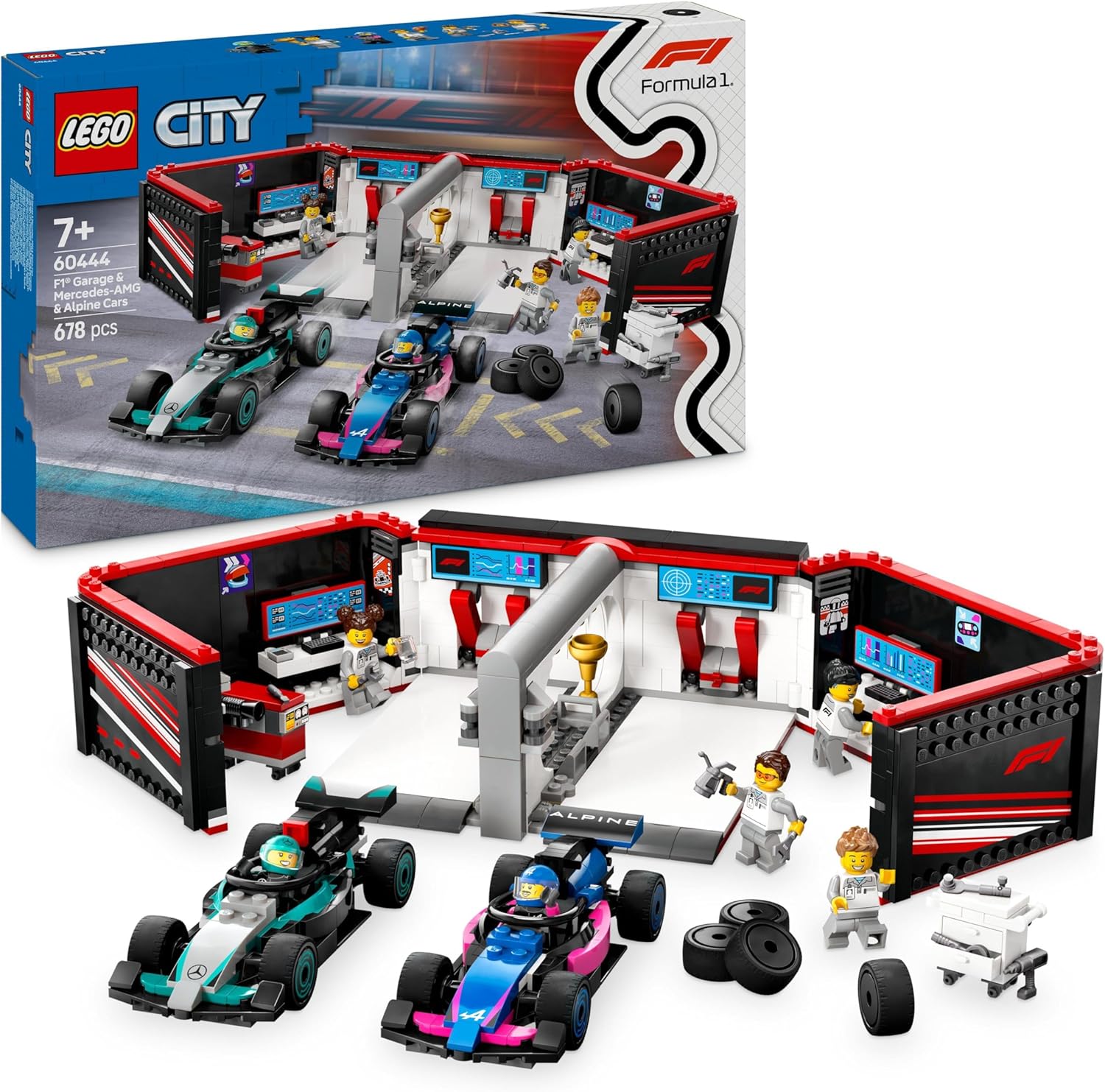 Lego City F1 Garage & Mercedes-amg & Alpine Cars 60444